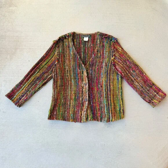 Carole Little 90s Hobo Chic Slub Knit Top - 8 - Picture 3 of 10